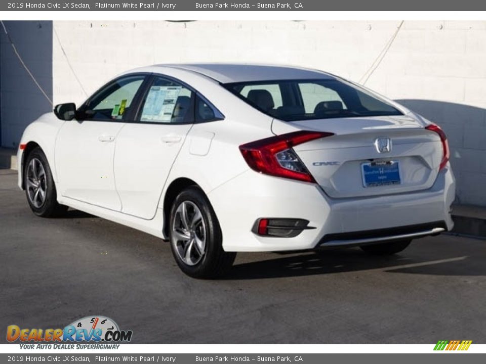 2019 Honda Civic LX Sedan Platinum White Pearl / Ivory Photo #2