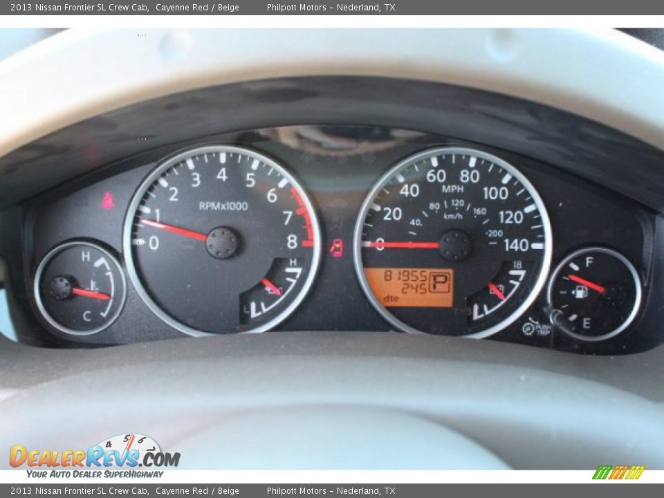 2013 Nissan Frontier SL Crew Cab Cayenne Red / Beige Photo #26