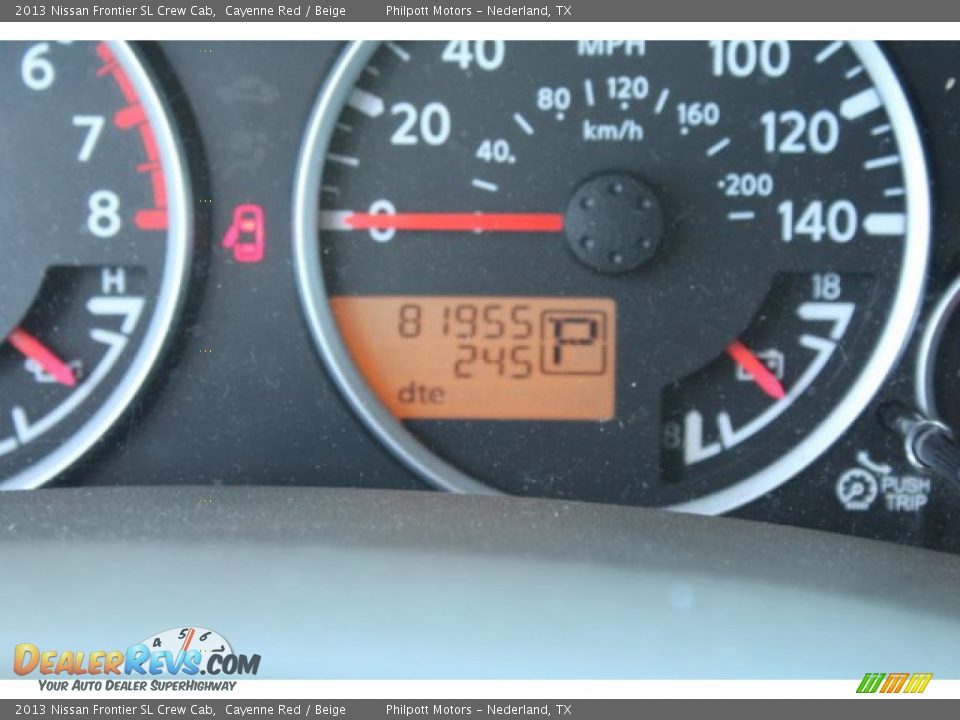 2013 Nissan Frontier SL Crew Cab Cayenne Red / Beige Photo #27