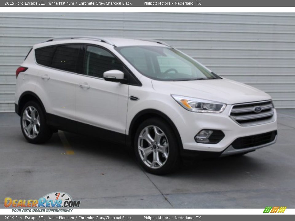 2019 Ford Escape SEL White Platinum / Chromite Gray/Charcoal Black Photo #2