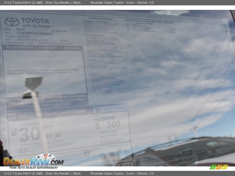 2019 Toyota RAV4 LE AWD Silver Sky Metallic / Black Photo #36