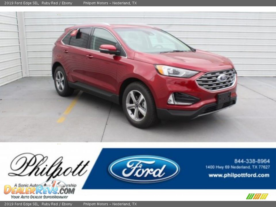 2019 Ford Edge SEL Ruby Red / Ebony Photo #1