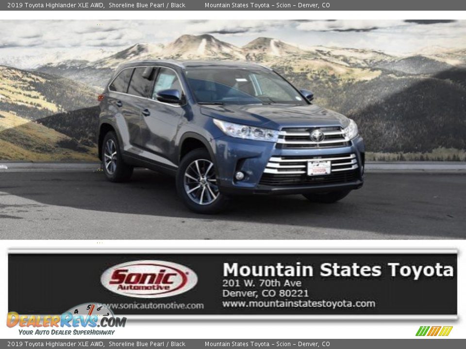 2019 Toyota Highlander XLE AWD Shoreline Blue Pearl / Black Photo #1