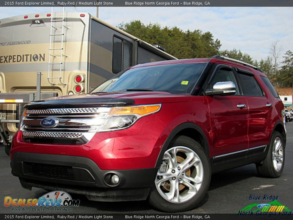 2015 Ford Explorer Limited Ruby Red / Medium Light Stone Photo #1