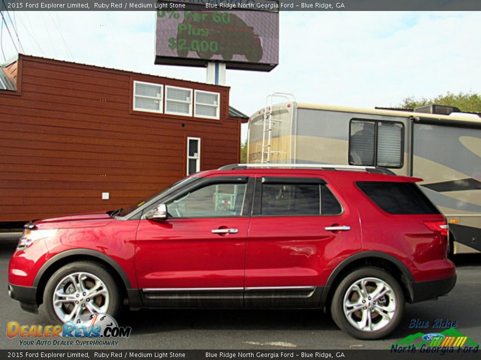 2015 Ford Explorer Limited Ruby Red / Medium Light Stone Photo #2