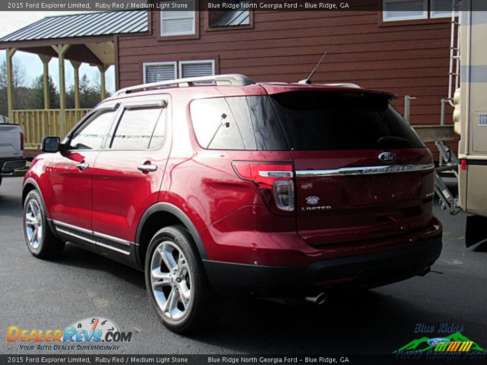 2015 Ford Explorer Limited Ruby Red / Medium Light Stone Photo #3