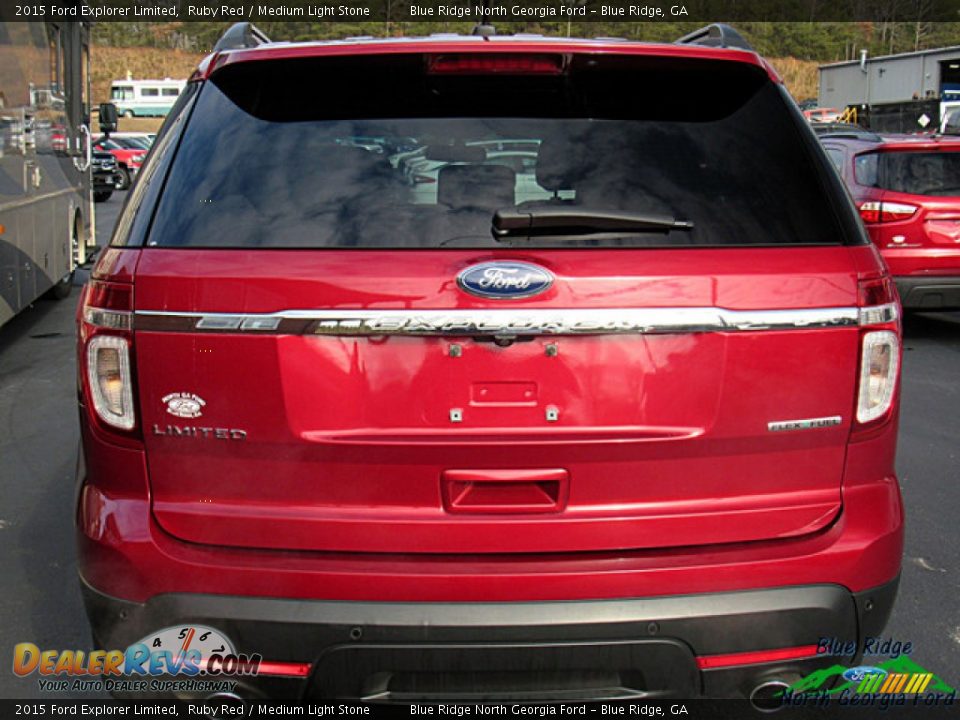 2015 Ford Explorer Limited Ruby Red / Medium Light Stone Photo #4