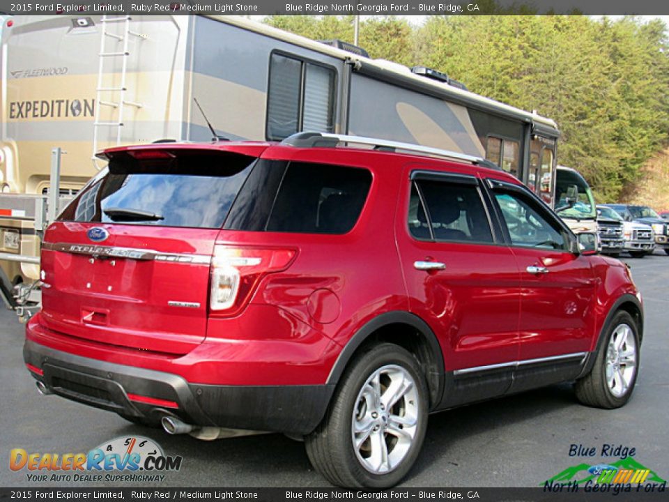 2015 Ford Explorer Limited Ruby Red / Medium Light Stone Photo #5