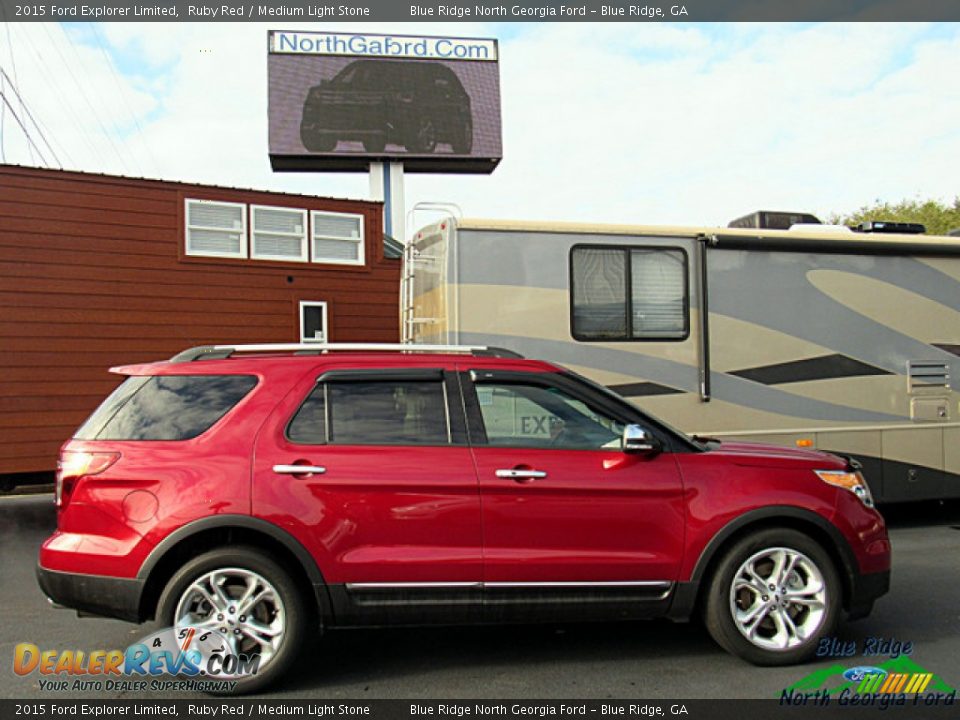 2015 Ford Explorer Limited Ruby Red / Medium Light Stone Photo #6
