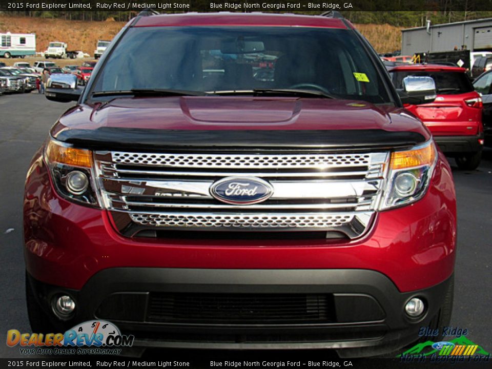 2015 Ford Explorer Limited Ruby Red / Medium Light Stone Photo #8