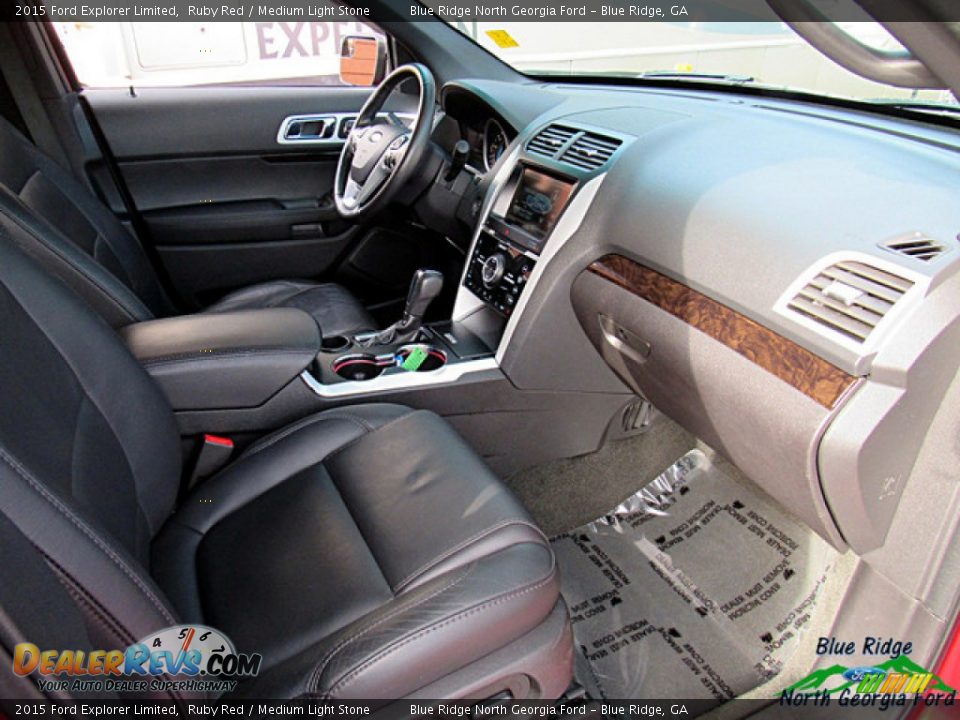 2015 Ford Explorer Limited Ruby Red / Medium Light Stone Photo #27