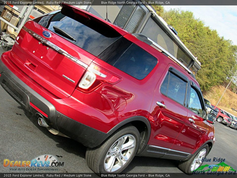 2015 Ford Explorer Limited Ruby Red / Medium Light Stone Photo #31