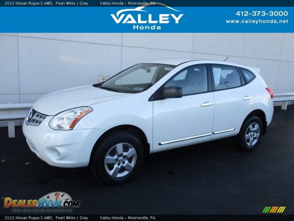 2013 Nissan Rogue S AWD Pearl White / Gray Photo #1