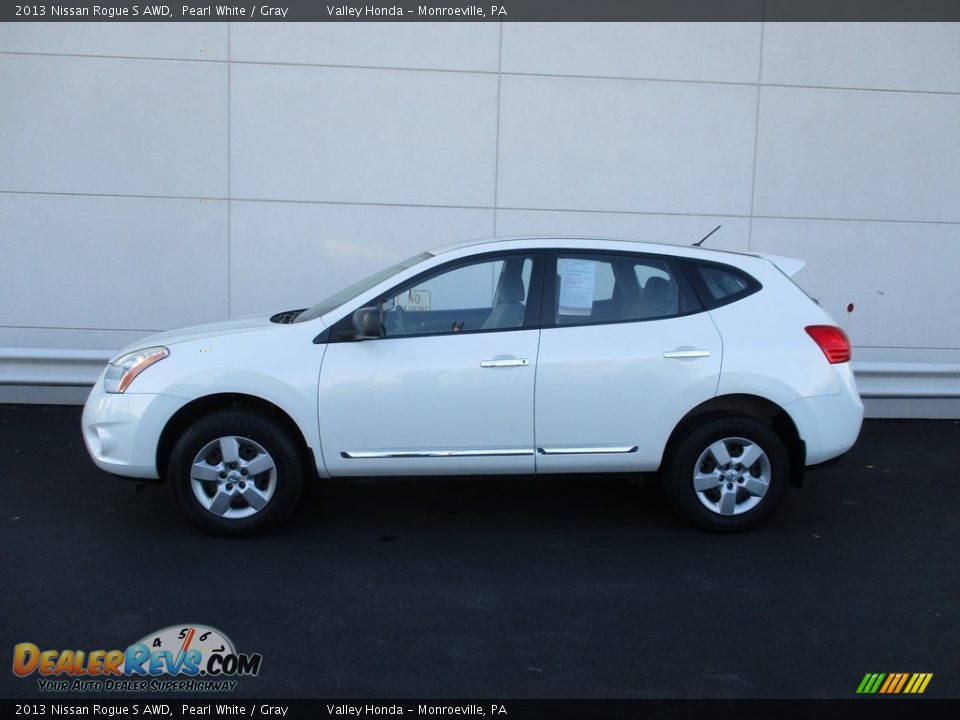 2013 Nissan Rogue S AWD Pearl White / Gray Photo #2