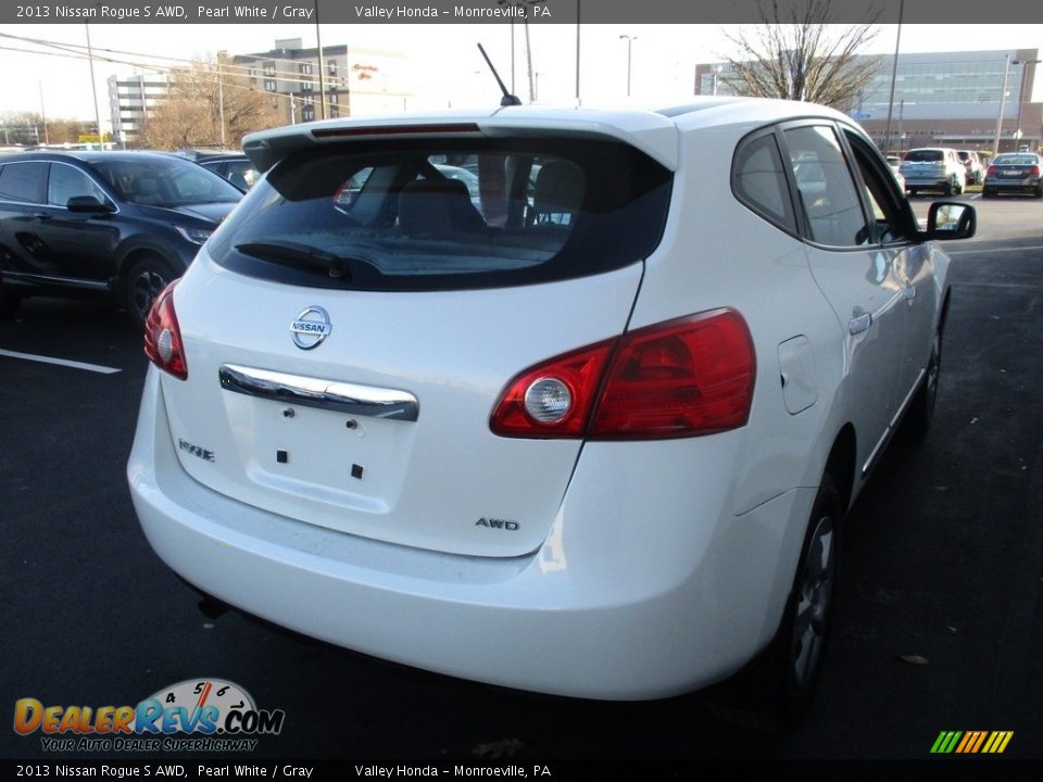 2013 Nissan Rogue S AWD Pearl White / Gray Photo #5