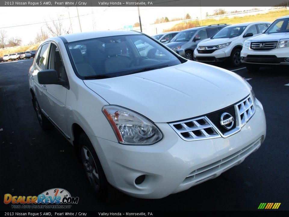 2013 Nissan Rogue S AWD Pearl White / Gray Photo #8