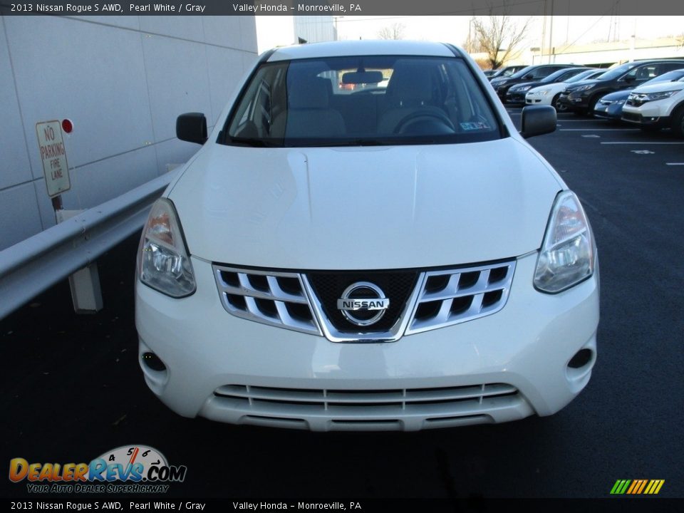 2013 Nissan Rogue S AWD Pearl White / Gray Photo #9