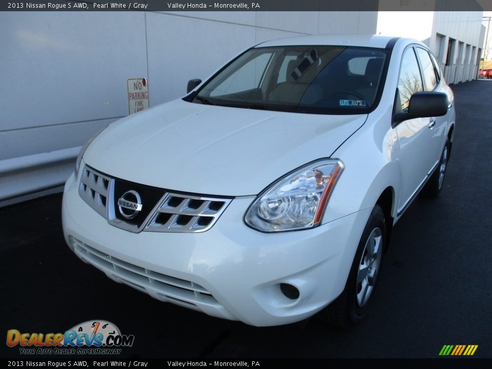 2013 Nissan Rogue S AWD Pearl White / Gray Photo #10