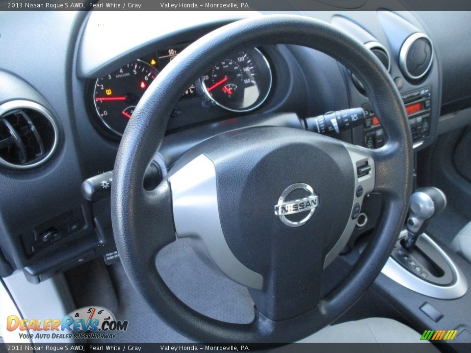 2013 Nissan Rogue S AWD Pearl White / Gray Photo #14