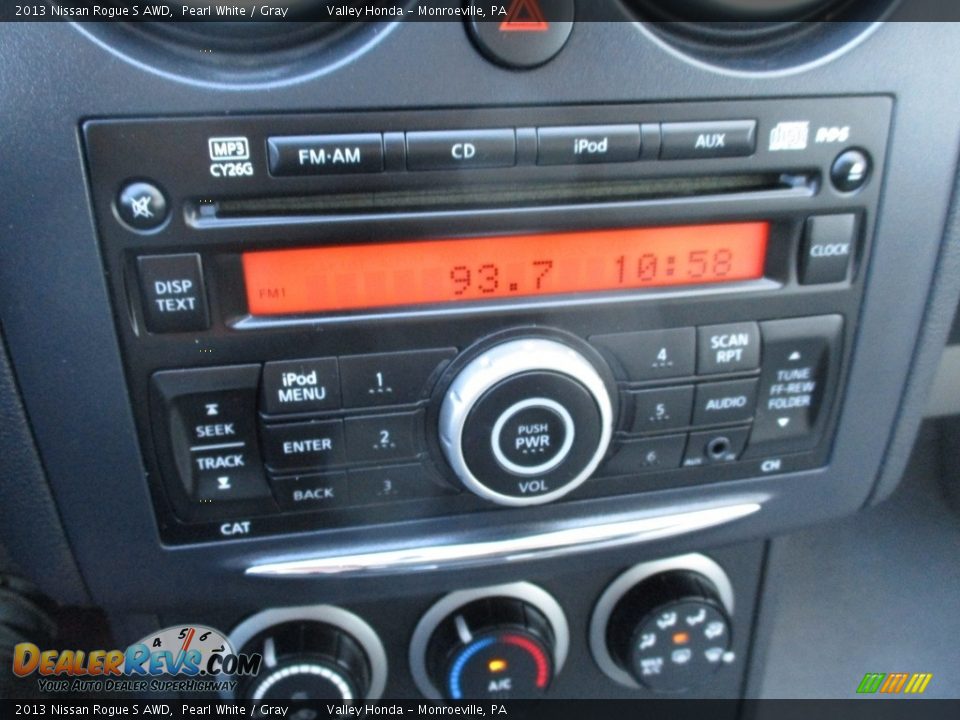 2013 Nissan Rogue S AWD Pearl White / Gray Photo #16
