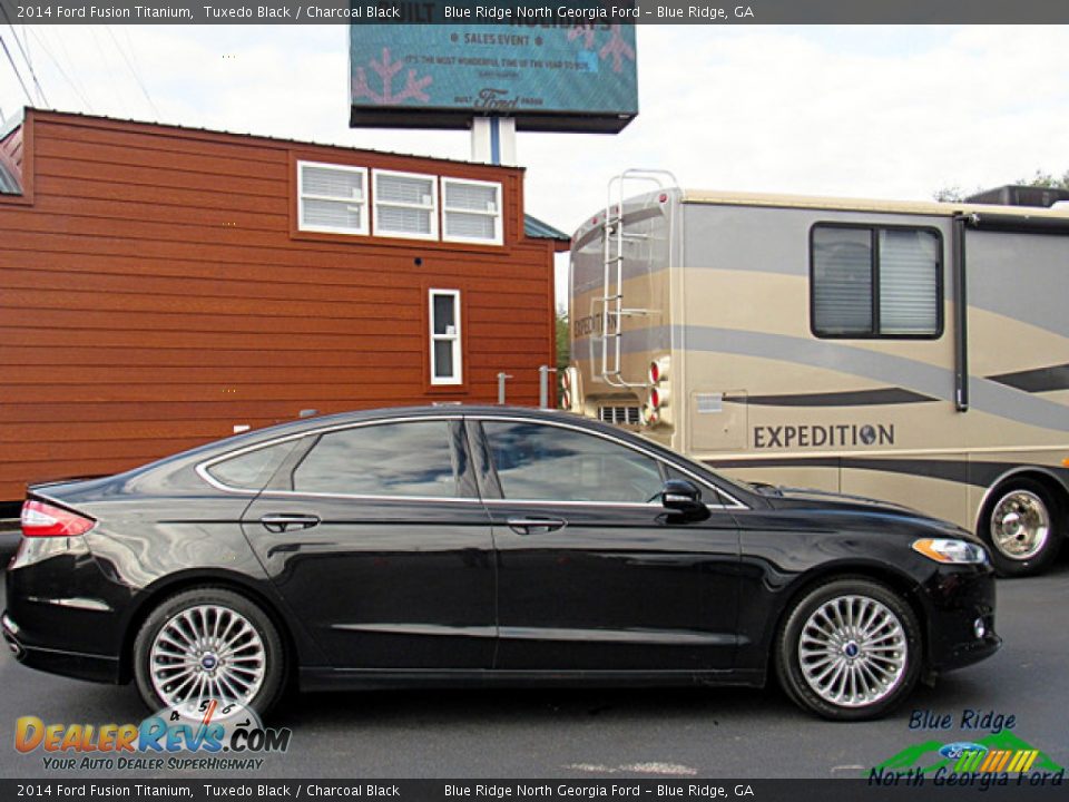 2014 Ford Fusion Titanium Tuxedo Black / Charcoal Black Photo #7