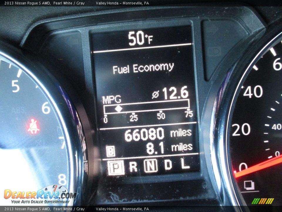 2013 Nissan Rogue S AWD Pearl White / Gray Photo #20