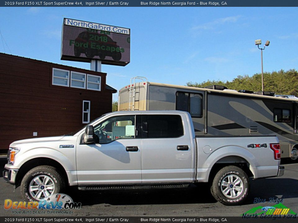 2019 Ford F150 XLT Sport SuperCrew 4x4 Ingot Silver / Earth Gray Photo #2