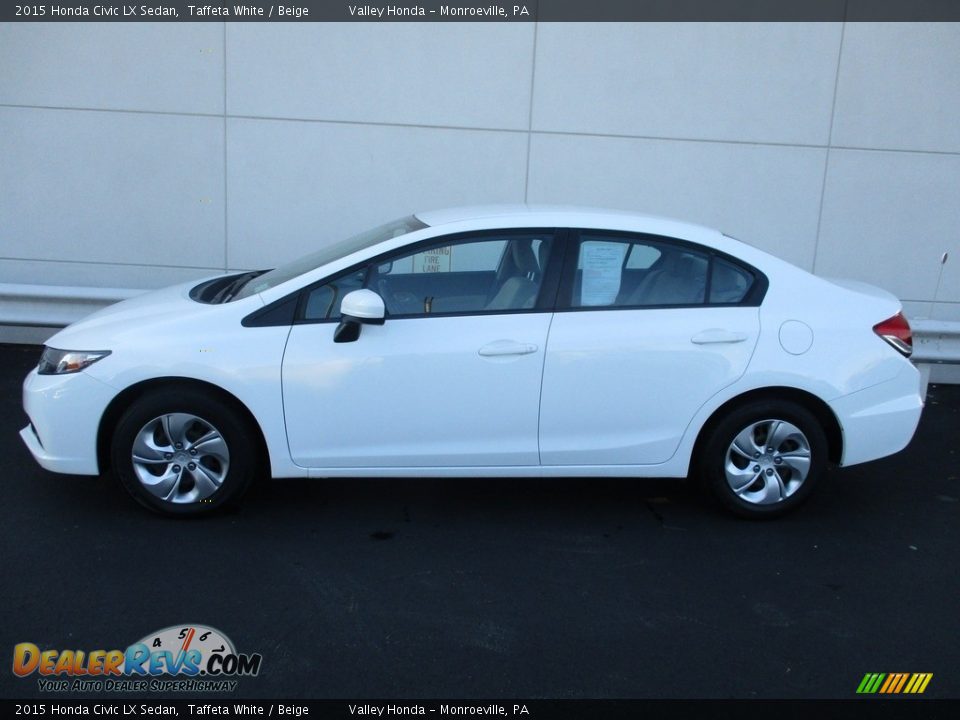 2015 Honda Civic LX Sedan Taffeta White / Beige Photo #2