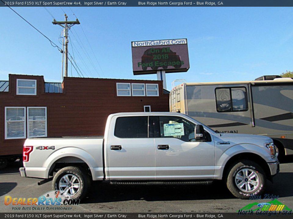 2019 Ford F150 XLT Sport SuperCrew 4x4 Ingot Silver / Earth Gray Photo #6