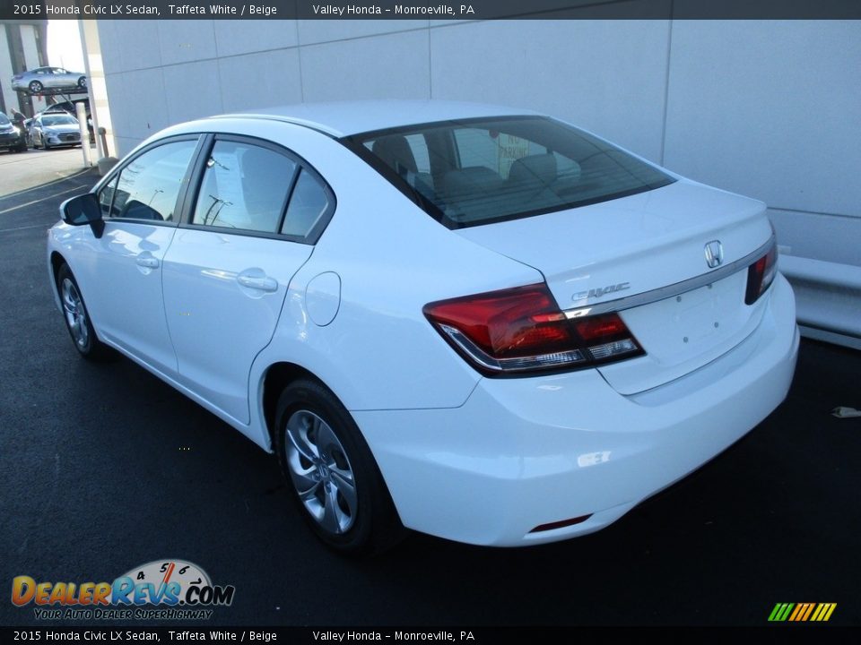 2015 Honda Civic LX Sedan Taffeta White / Beige Photo #3