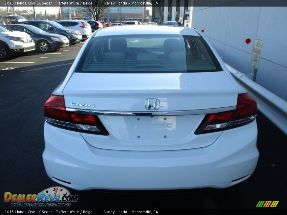 2015 Honda Civic LX Sedan Taffeta White / Beige Photo #4