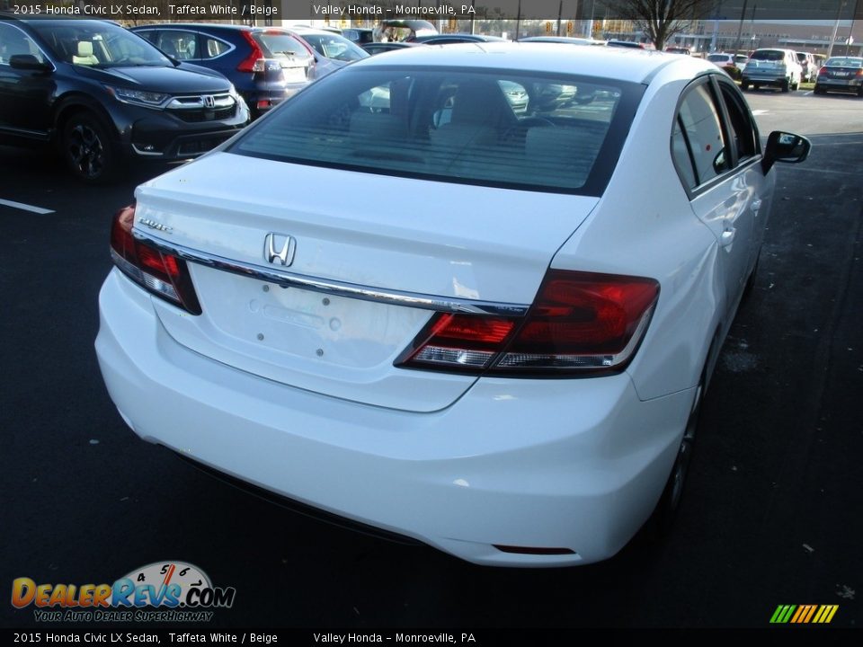 2015 Honda Civic LX Sedan Taffeta White / Beige Photo #5