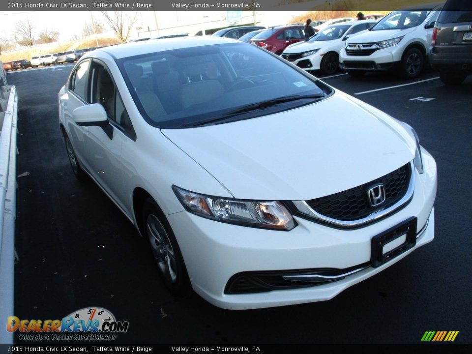 2015 Honda Civic LX Sedan Taffeta White / Beige Photo #7