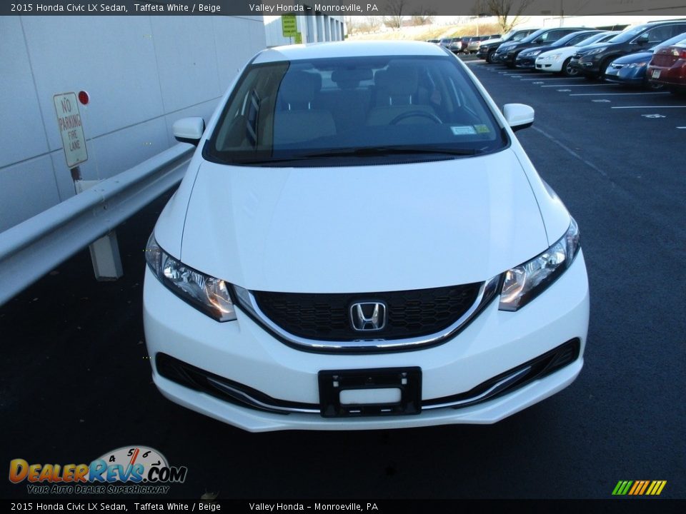 2015 Honda Civic LX Sedan Taffeta White / Beige Photo #8