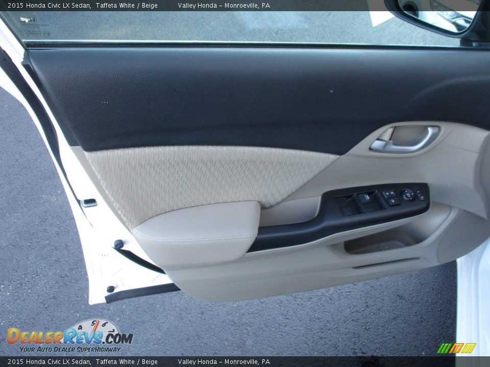 2015 Honda Civic LX Sedan Taffeta White / Beige Photo #10