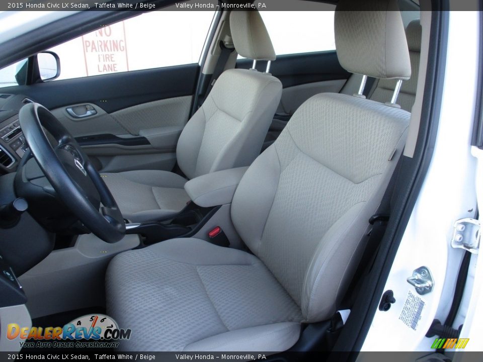 2015 Honda Civic LX Sedan Taffeta White / Beige Photo #11