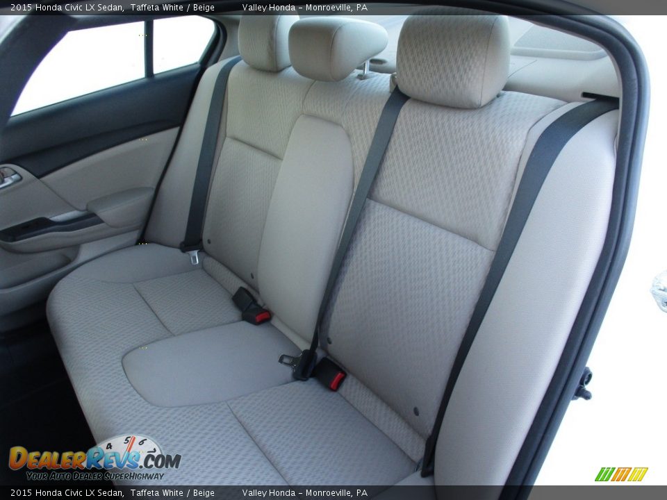 2015 Honda Civic LX Sedan Taffeta White / Beige Photo #12