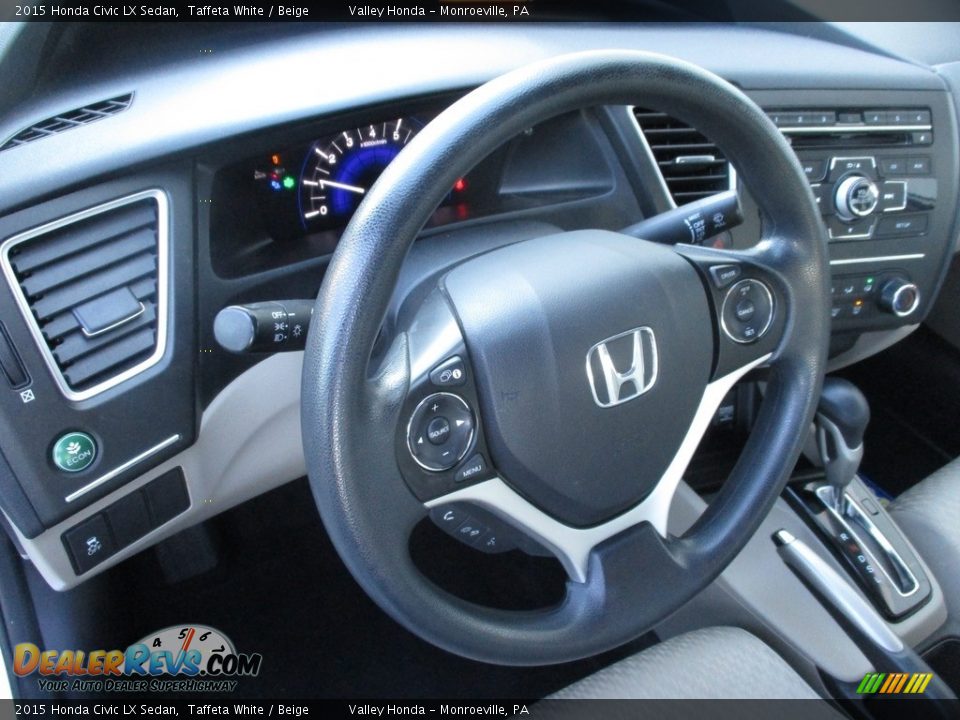 2015 Honda Civic LX Sedan Taffeta White / Beige Photo #13