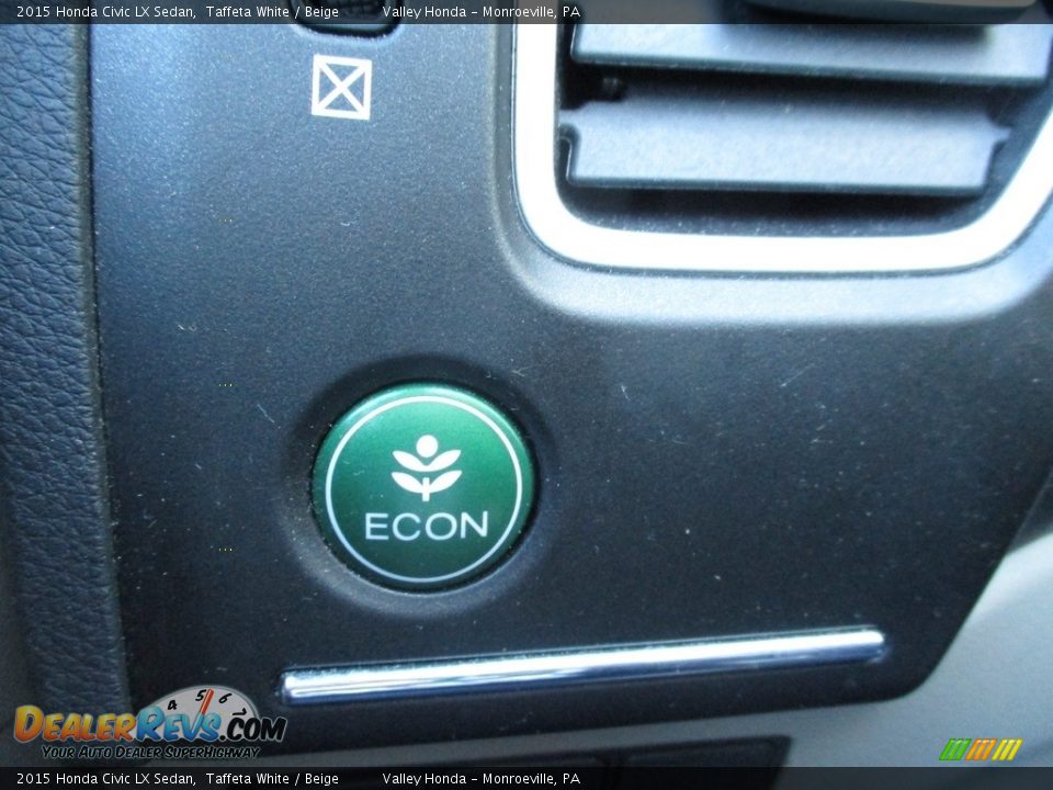 2015 Honda Civic LX Sedan Taffeta White / Beige Photo #17
