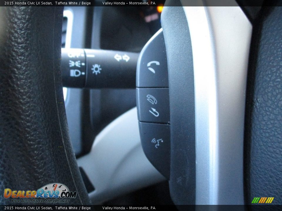 2015 Honda Civic LX Sedan Taffeta White / Beige Photo #18