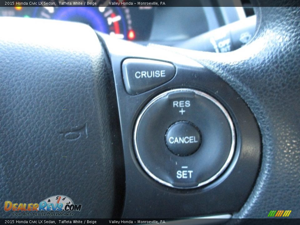 2015 Honda Civic LX Sedan Taffeta White / Beige Photo #19