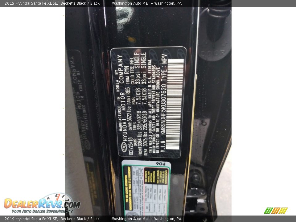 2019 Hyundai Santa Fe XL SE Becketts Black / Black Photo #18