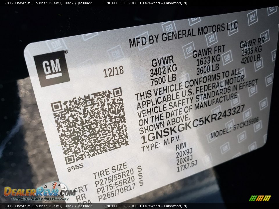 2019 Chevrolet Suburban LS 4WD Black / Jet Black Photo #9
