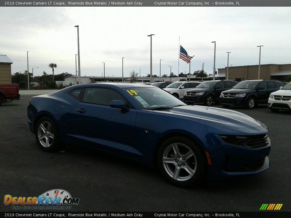 2019 Chevrolet Camaro LT Coupe Riverside Blue Metallic / Medium Ash Gray Photo #7