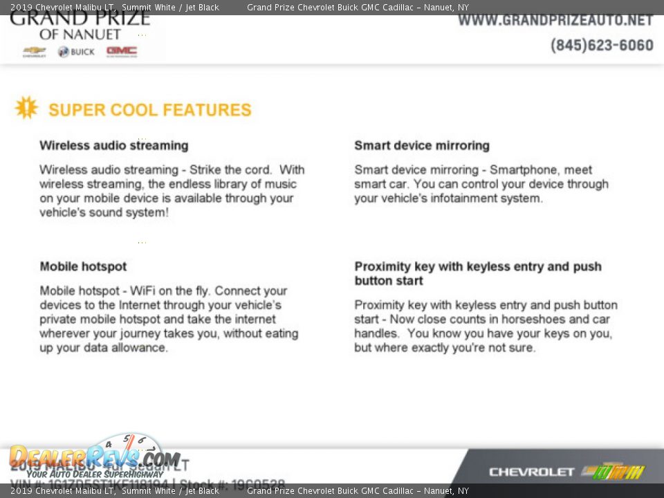 2019 Chevrolet Malibu LT Summit White / Jet Black Photo #7