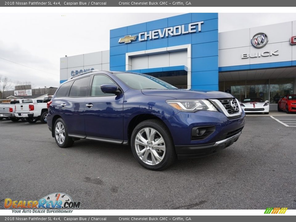 2018 Nissan Pathfinder SL 4x4 Caspian Blue / Charcoal Photo #1