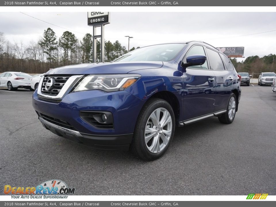 2018 Nissan Pathfinder SL 4x4 Caspian Blue / Charcoal Photo #3
