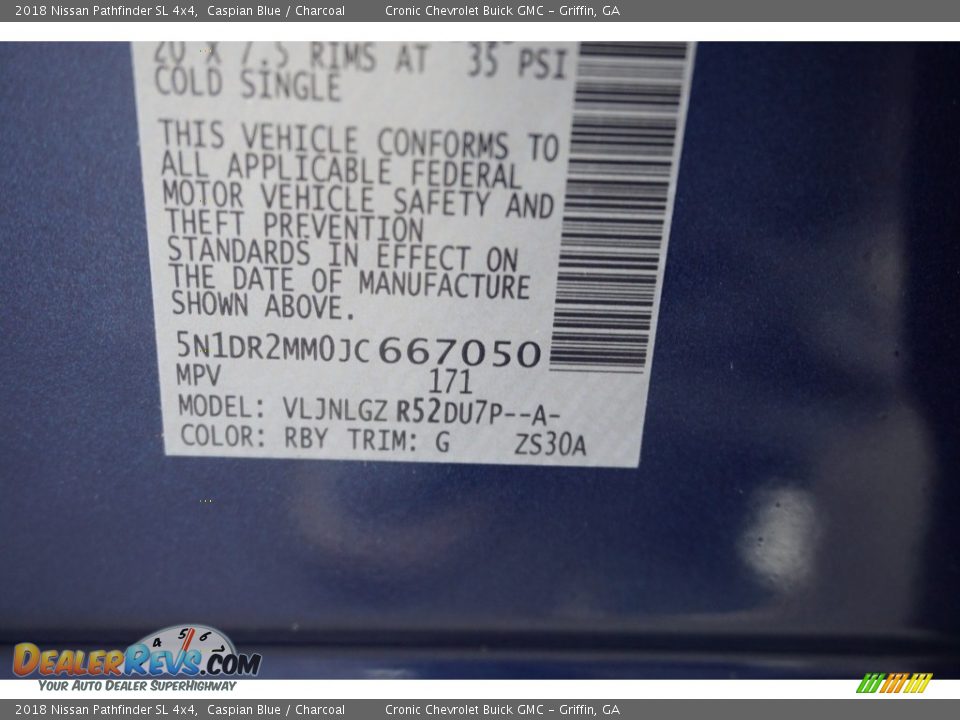 2018 Nissan Pathfinder SL 4x4 Caspian Blue / Charcoal Photo #22