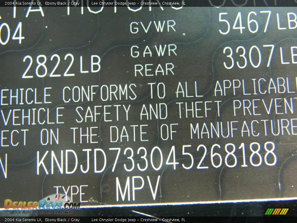 2004 Kia Sorento LX Ebony Black / Gray Photo #29