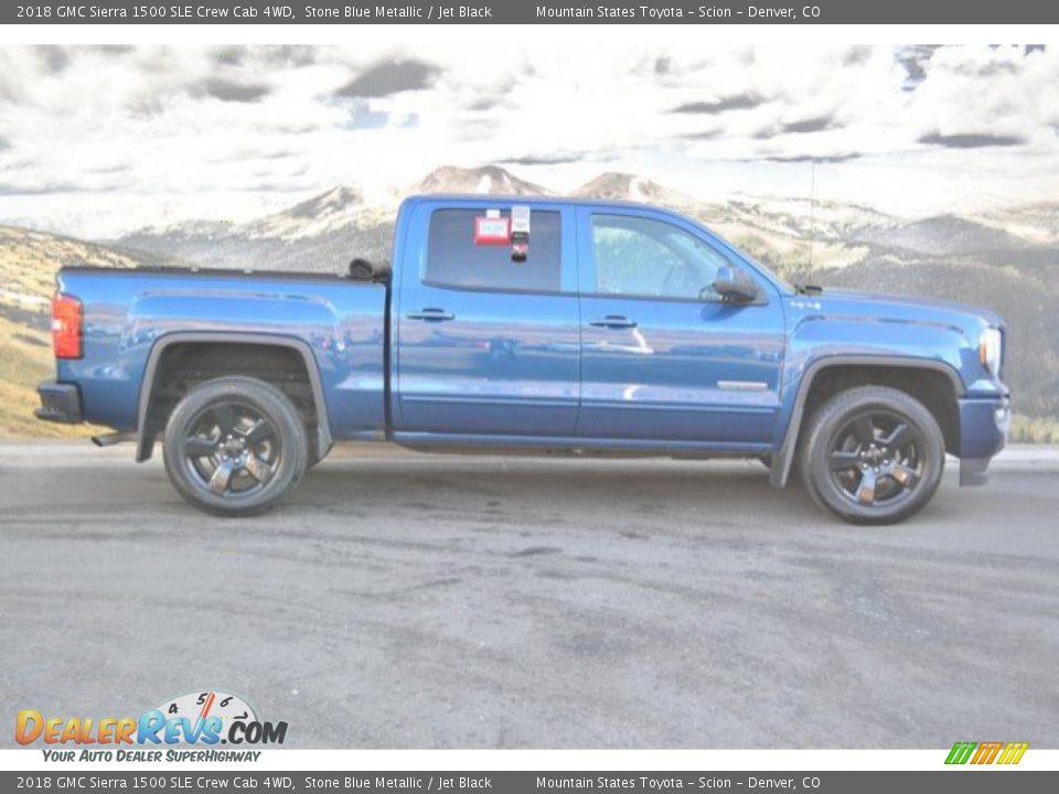 2018 GMC Sierra 1500 SLE Crew Cab 4WD Stone Blue Metallic / Jet Black Photo #2